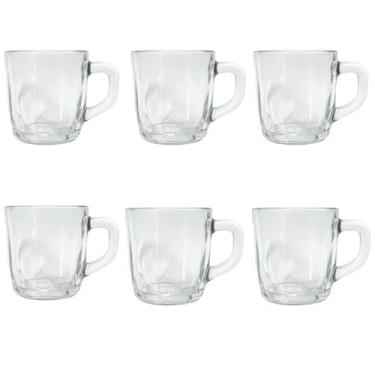 Imagem de Jogo de 6 Xícaras de Café Expresso em Vidro Liso Transparente 90ml