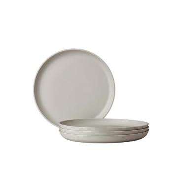 Imagem de Mepal - Prato de café da manhã 4 peças Silueta - Resistente à lava-louças e micro-ondas - Pratos de plástico - Pratos de jantar - Utensílios de mesa - 23 cm - Branco nórdico
