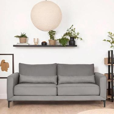 Imagem de Sofá 3 Lugares Versatti Suede Cinza 210 cm - Mobly