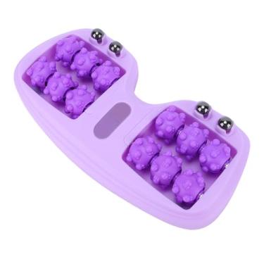 Imagem de Serounder Rolo Massageador de Pés Duplo Feito de Plástico Robusto, Distribuição Uniforme de Pressão para Massagem Eficaz Nos Pés, Solução de Spa Doméstico para Relaxamento (Roxo)