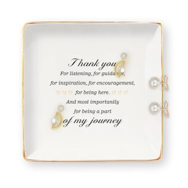 Imagem de Presentes de agradecimento para mulheres – Presentes de agradecimento ao professor chefe para mulheres, bandeja de joias de cerâmica, prato de bijuteria, prato de agradecimento, Natal, Dia dos