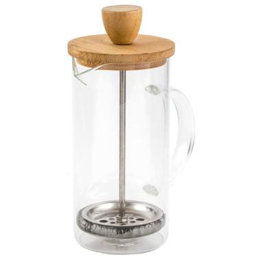 Imagem de Mimo Style Cafeteira Prensa Francesa de Vidro Borossilicato Com Tampa em Bambu, Capacidade Para 370 ml, Com Haste e Alça, Resistente, Suporta Altas e Baixas Temperaturas (-20 °C a 180 °C)