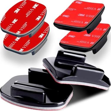 Imagem de Suportes adesivos - 3 suportes curvados e 3 planos com almofadas adesivas 3M - para o seu capacete/bicicleta/placa/carro - compatível com todos os modelos GoPro Hero 13/12/11/10/9/8/7/6/5/4/3+/3/2/1