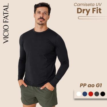 Imagem de Blusa Masculina Dry Manga Longa com Proteção UV+ Segunda Pele Térmica para Treino-Masculino