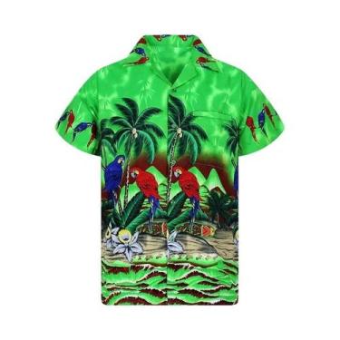 Imagem de Camisa Havaiana Floral 3D Para Homens E Mulheres Com Estampa De Papaga