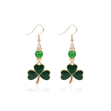 Imagem de BOOZIQ Brincos de Dia de São Patrício para mulheres, chapéu verde, trevo, pingente, trevo, irlandês, boa sorte, chapéu verde, brinco, festival, acessórios para desfile, presente para mulheres, Large