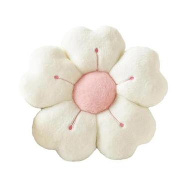 Imagem de Almofada Decorativa De Flor Margarida De Pelúcia Macia De 32cm Branca 