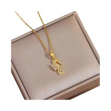 Imagem de Colar De Pingente De Cobre Banhado a Ouro 18K Para Mulheres, Uso Diári