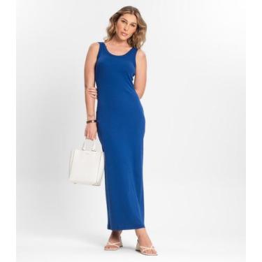 Imagem de Vestido Midi De Ribana Feminino Endless Azul, M, Azul