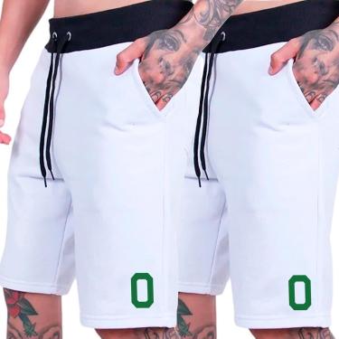 Imagem de Kit 2 Bermudas Moletom Esportivo Americano Shorts Basquete Futebol Plus Size-Masculino