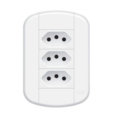 Imagem de Tomada Tripla 20A Branca De Embutir 4X2 Blanc Mais Fame