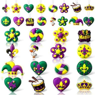 Imagem de HunnmingRe 16 peças de enfeites de árvore enfeites de feltro para pendurar decorações para porta de festa de Natal, casa, parede, cornija, decoração artística, artesanato, presentes (carnaval)