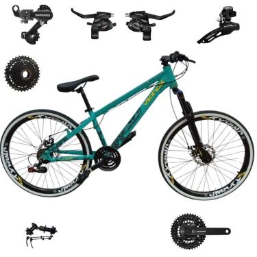 Imagem de Bicicleta 26 VikingX Tuff30 24v Shimano Avançado Cubo K7  Pneu Slick Fino Faixa Branco1.50-Unissex