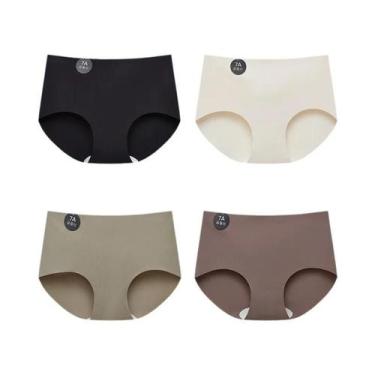 Imagem de Conjunto De 4 Calcinhas De Seda Sem Costura Para Mulheres Confortáveis