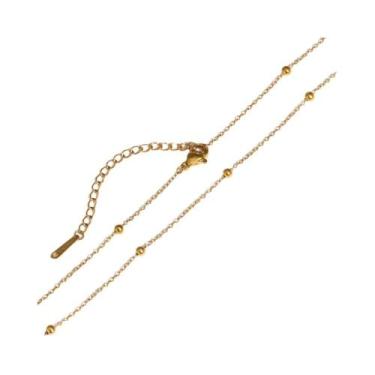 Imagem de Colar Ajustável DIY Em Aço Inoxidável Com Revestimento Em Ouro 18K PVD