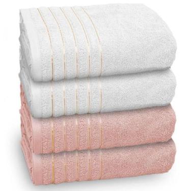 Imagem de Kit 4 Toalha De Banho Golden, 100% Algodão Premium, 78x150cm, Banhão, 