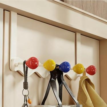 Imagem de Asruito Cabide sobre porta, ganchos para cabide de porta, cabide de toalha para banheiro, ganchos de cabide de porta, ganchos para pendurar chapéu, chaveiro, toalha, roupões, entrada