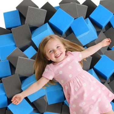 Imagem de WINTECY 24PCS Foam Cubes 5"x5"x5"- Foam Pit Blocks Set, Soft Stacking Blocks for Indoor Games,Trampolines, Gymnastics, Parkour & Action Sport (Dark Blue and Dark Grey)