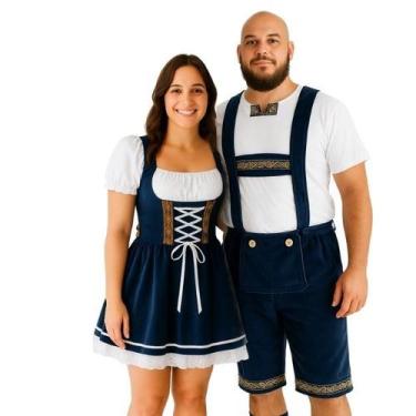Imagem de Conjunto casal fritz e frida vestido veludo com suspensorio oktoberfes