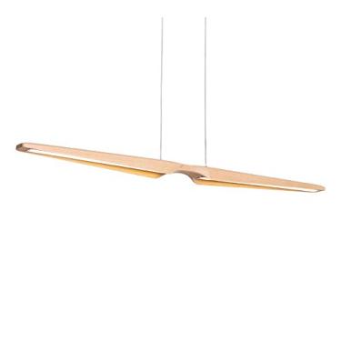 Imagem de Luminária pendente de LED em madeira, estilo lustre, para iluminação residencial. Luminária pendente moderna e criativa para sala de estar, escritório, cozinha, café ou sala de estudos (com