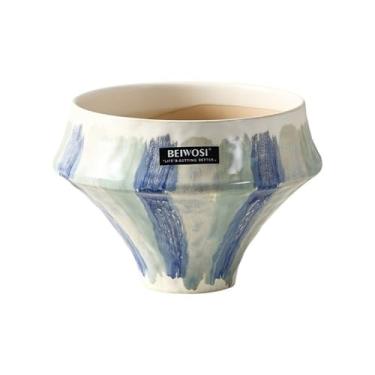 Imagem de KEG801302 Vaso de flores vasos de cerâmica com orifício de drenagem, vasos de flores internos para ambientes externos decorativos modernos para lírios, cactos, suculentas