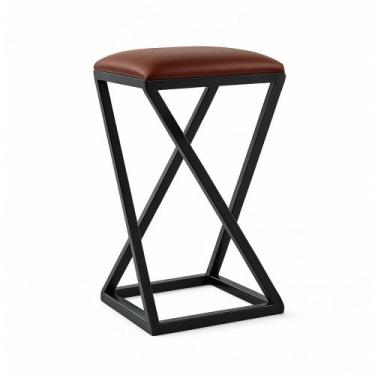 Imagem de Banqueta Z Baixa 50 cm Banquinho Cozinha Balcão Bar material sintético