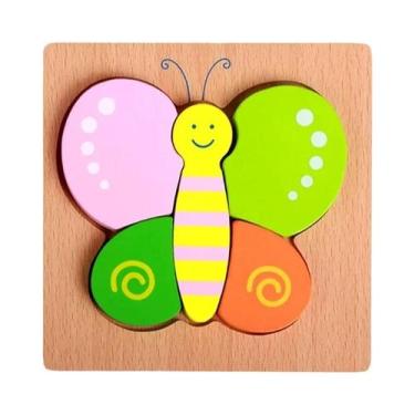 Imagem de Brinquedo Educativo Colorido De Quebra-Cabeça De Madeira Montessori Pa