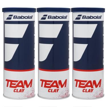 Imagem de Bola de Tênis Babolat Team Clay Tubo em Lata com 3 Bolas Pack com 03 Tubos-Unissex