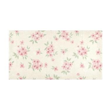 Imagem de Burbuja Tapete de corredor flores de pelúcia antiderrapante tapete de cozinha suporte de borracha para corredor, quarto, sala de estar, decoração de entrada, lavável na máquina, 51 x 99 cm