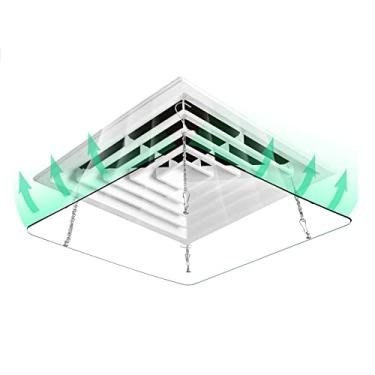 Imagem de Defletor de ar condicionado quadrado transparente ajustável - 45 cm, evita o jato de ar frio, melhora a circulação de refrigeração/aquecimento, ideal para uso doméstico e no escritório
