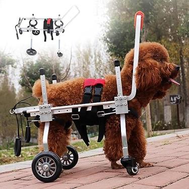 Imagem de Cadeira de rodas com carrinho de passeio, cadeira de rodas ajustável para cães com pernas traseiras, carro andador assistido para cães com deficiência de tamanho grande/médio/pequeno (tamanho: Tamanho