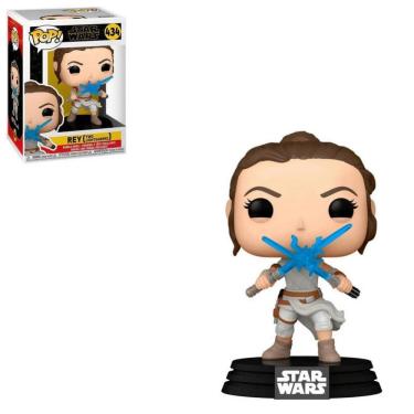 Imagem de Funko Pop Star Wars 434 Rey Two Lightsabers