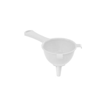 Imagem de Peneira com Funil Encaixavel Cozinha Plastico Branco Pequeno