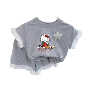 Imagem de Conjunto De Verão Para Bebê Menina: Camiseta De Algodão Com Renda E Pa