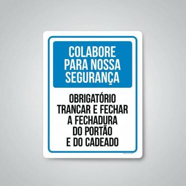Imagem de Placa Acm Colebore Segurança Trancar Fechadura Cadeado 18X23