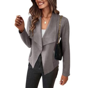 Imagem de Abrigo PRETTYGARDEN 2025 Mujer de Gamuza Sintética Abierto al Frente G