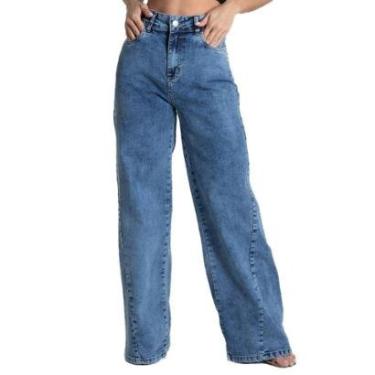 Imagem de Calça Jeans Sawary Wide Leg - 281721 - Azul claro 46-Feminino