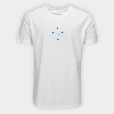 Imagem de Camiseta Cruzeiro Estrelas Tradicional Masculina - Giocatore, Branco, 