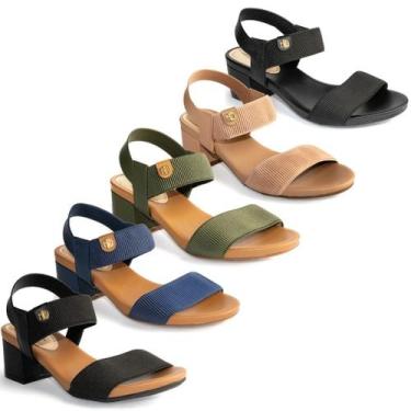 Imagem de Sandália Modare Salto Bloco Grosso Baixo Confortável Original 7187, Ca