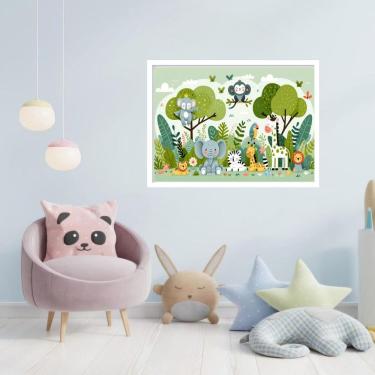 Imagem de Quadro Decorativo Animais Floresta - 50X70Cm