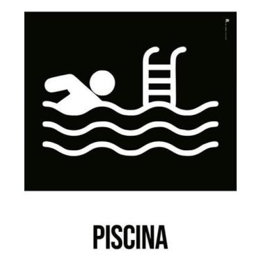 Imagem de Kit 3 Placas Desenho Piscina 27X35 - Sinalizo