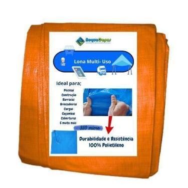 Imagem de Lona Polietileno 6X4 Grossa 300 Micras Multiuso Laranja - Plástica Aca
