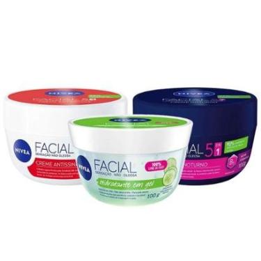 Imagem de Nivea Kit – Creme Hidratante Facial Antissinais 100g + Hidratante Facial Gel Fresh 100g + Creme Hidr-Unissex