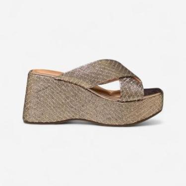 Imagem de Tamanco Plataforma Vizzano Metalizado Ouro Rosado-Feminino