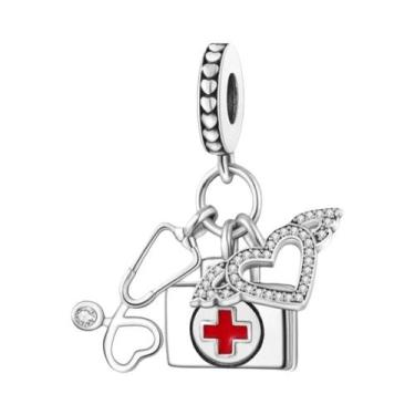 Imagem de Pingente De Estetoscópio Em Prata Esterlina 925 Para Pulseira, Joias P