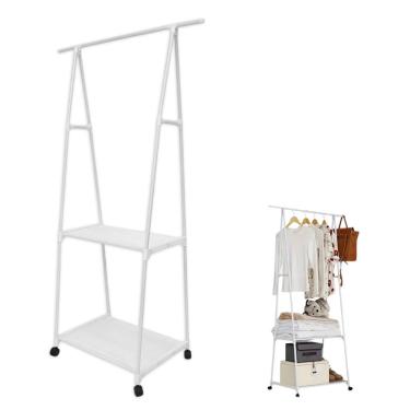 Imagem de Arara de Roupas Sapateira Cabideiro Closet Prateleira Guarda Roupa Movel Rodas Aberto Organizador Atelie Quarto Kitnet