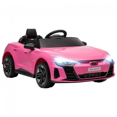 Imagem de Carro Elétrico Infantil Aosom Audi RS e-tron GT Licenciado 12V Rosa, Controle Remoto, Luzes LED, Música, Suspensão e Fácil Transporte – de 3