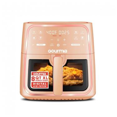 Imagem de Fritadeira Elétrica Air Fryer Gourmia Pêssego 7,6L Janela com Luz 8 Programas FryForce 360 1700W 110V