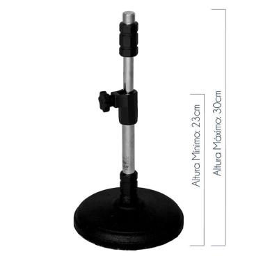 Imagem de Suporte De Mesa Para Microfone Fixo Cromado C/reg Ps-02 Cr