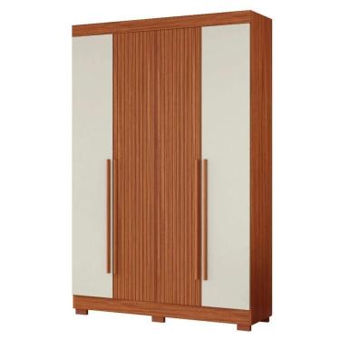 Imagem de Guarda Roupa Solteiro 2030240 4 Portas 154 Cm Cinamomo Off White Ripado Armoveis